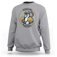 Funny Penguin Hockey Player Sweatshirt Gift For Animal Lovers - Wonder Print Shop
