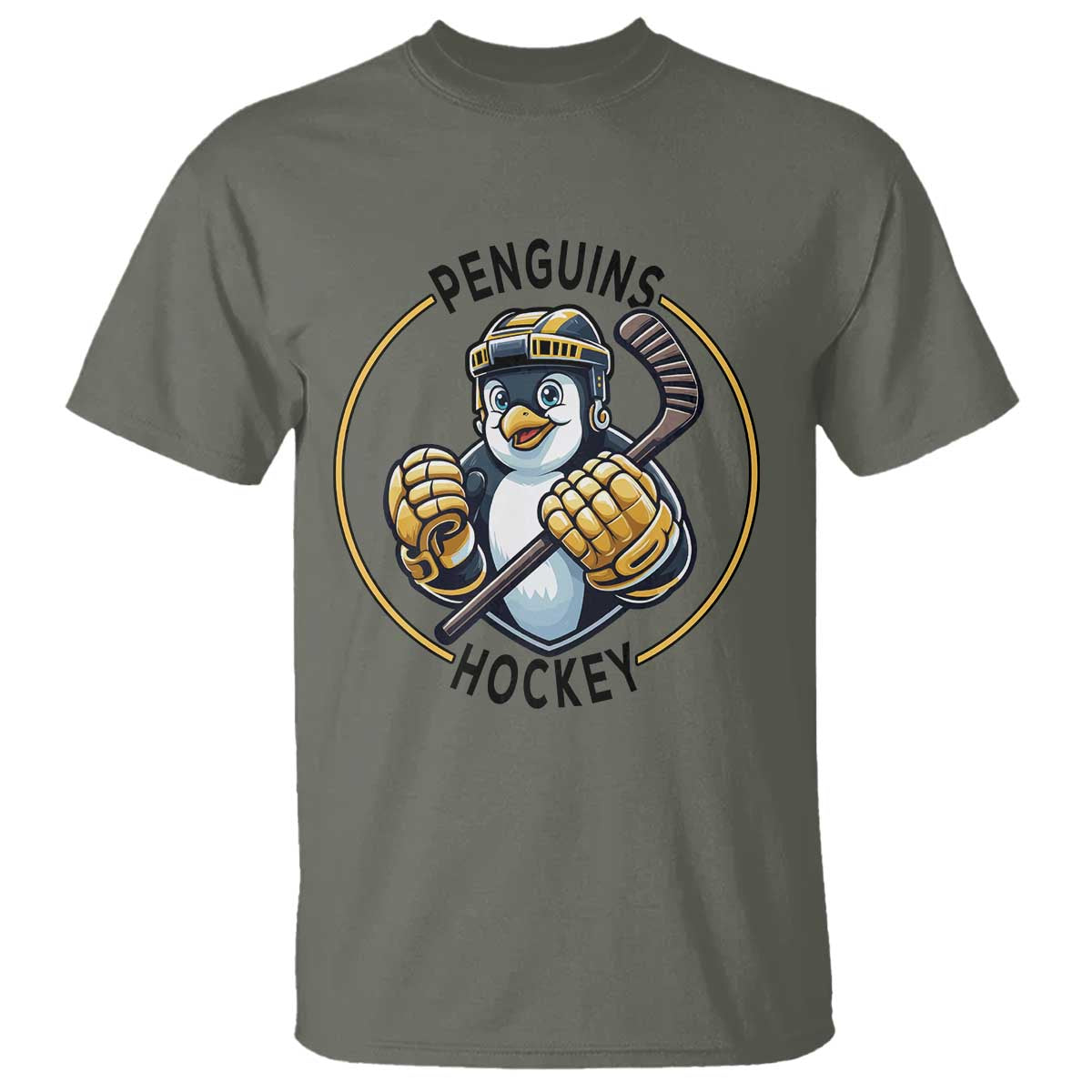 Funny Penguin Hockey Player T Shirt Gift For Animal Lovers - Wonder Print Shop