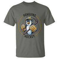 Funny Penguin Hockey Player T Shirt Gift For Animal Lovers - Wonder Print Shop
