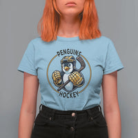 Funny Penguin Hockey Player T Shirt For Women Gift For Animal Lovers - Wonder Print Shop