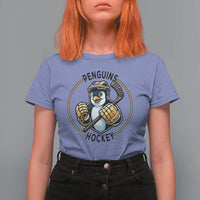 Funny Penguin Hockey Player T Shirt For Women Gift For Animal Lovers - Wonder Print Shop
