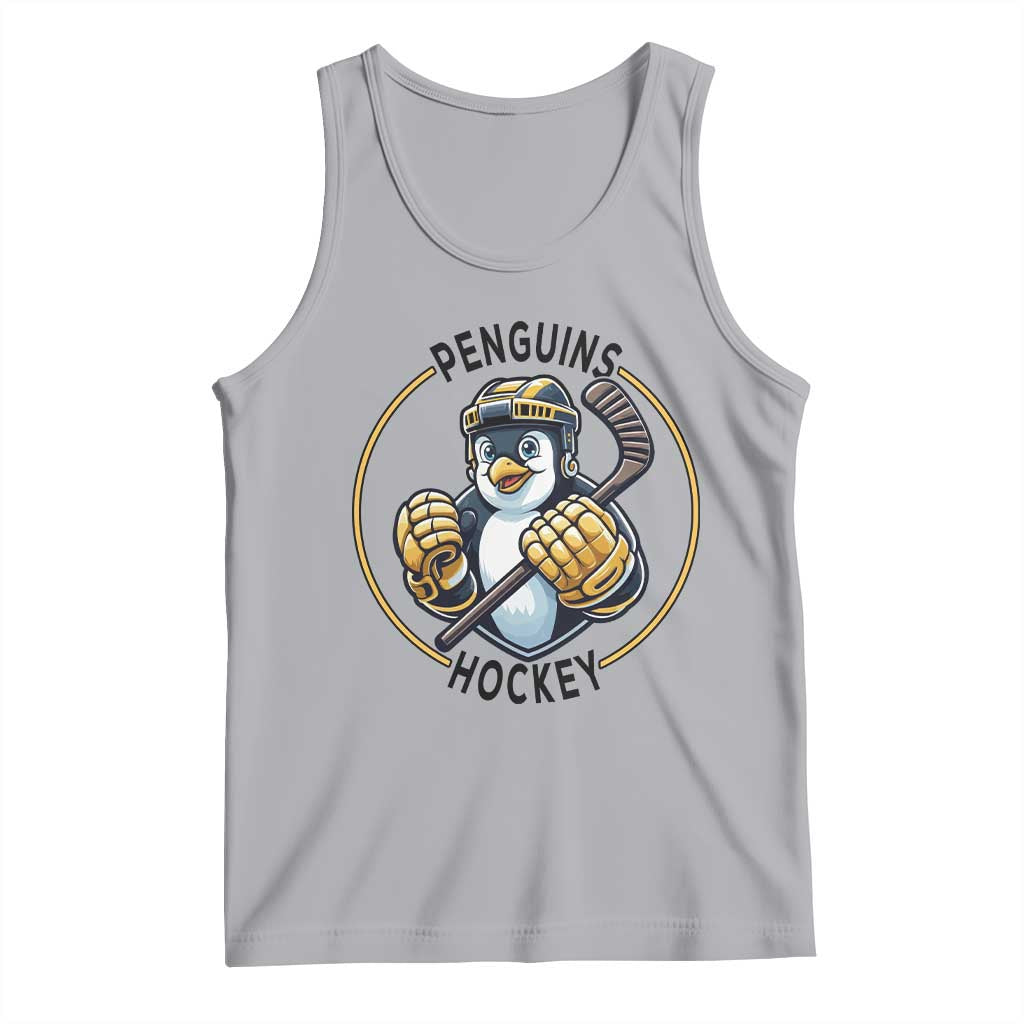 Funny Penguin Hockey Player Tank Top Gift For Animal Lovers - Wonder Print Shop