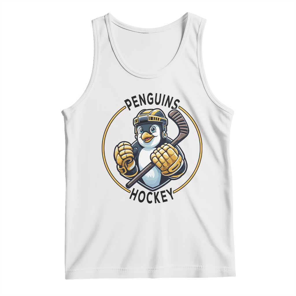 Funny Penguin Hockey Player Tank Top Gift For Animal Lovers - Wonder Print Shop