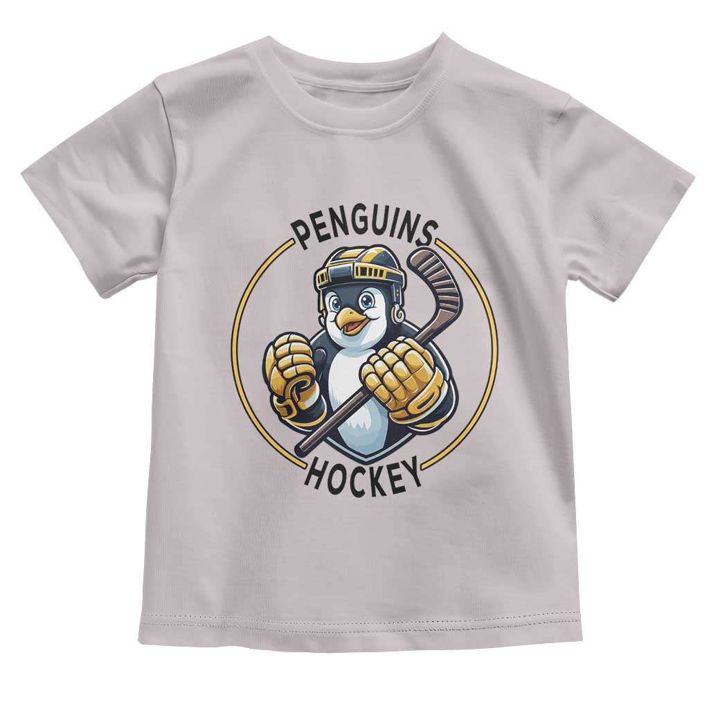 Funny Penguin Hockey Player Toddler T Shirt Gift For Animal Lovers - Wonder Print Shop