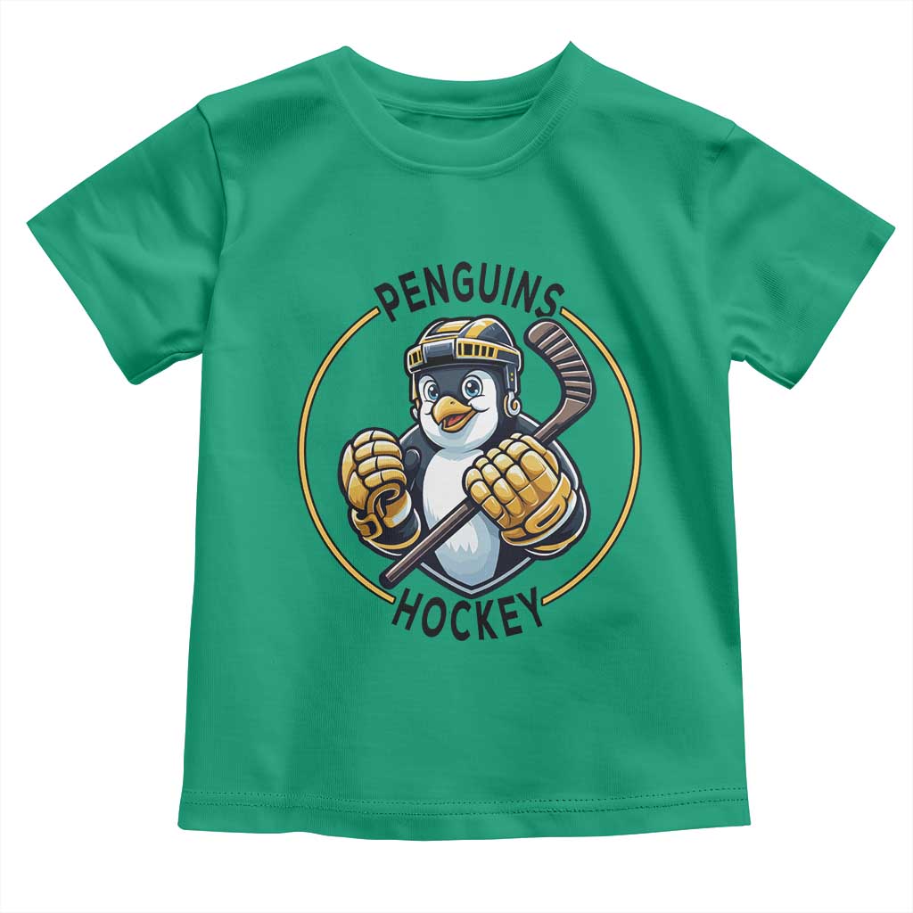 Funny Penguin Hockey Player Toddler T Shirt Gift For Animal Lovers - Wonder Print Shop