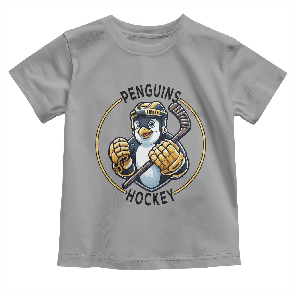 Funny Penguin Hockey Player Toddler T Shirt Gift For Animal Lovers - Wonder Print Shop