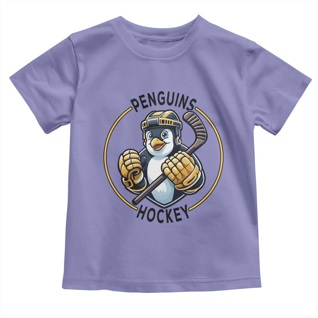 Funny Penguin Hockey Player Toddler T Shirt Gift For Animal Lovers - Wonder Print Shop