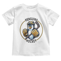 Funny Penguin Hockey Player Toddler T Shirt Gift For Animal Lovers - Wonder Print Shop
