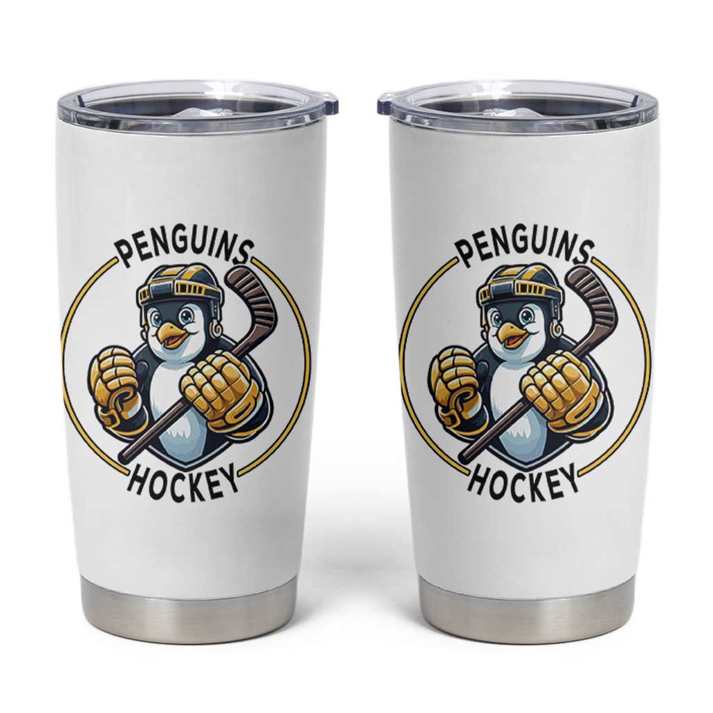 Funny Penguin Hockey Player Tumbler Cup Gift For Animal Lovers - Wonder Print Shop