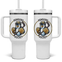 Funny Penguin Hockey Player Tumbler With Handle Gift For Animal Lovers - Wonder Print Shop