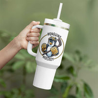 Funny Penguin Hockey Player Tumbler With Handle Gift For Animal Lovers - Wonder Print Shop