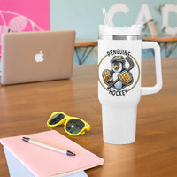 Funny Penguin Hockey Player Tumbler With Handle Gift For Animal Lovers - Wonder Print Shop