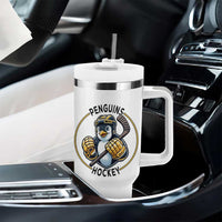 Funny Penguin Hockey Player Tumbler With Handle Gift For Animal Lovers - Wonder Print Shop