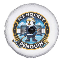 Funny Penguin Hockey Player Spare Tire Cover Sports Fan Gift - Wonder Print Shop