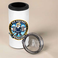 Funny Penguin Hockey Player 4 in 1 Can Cooler Tumbler Sports Fan Gift - Wonder Print Shop
