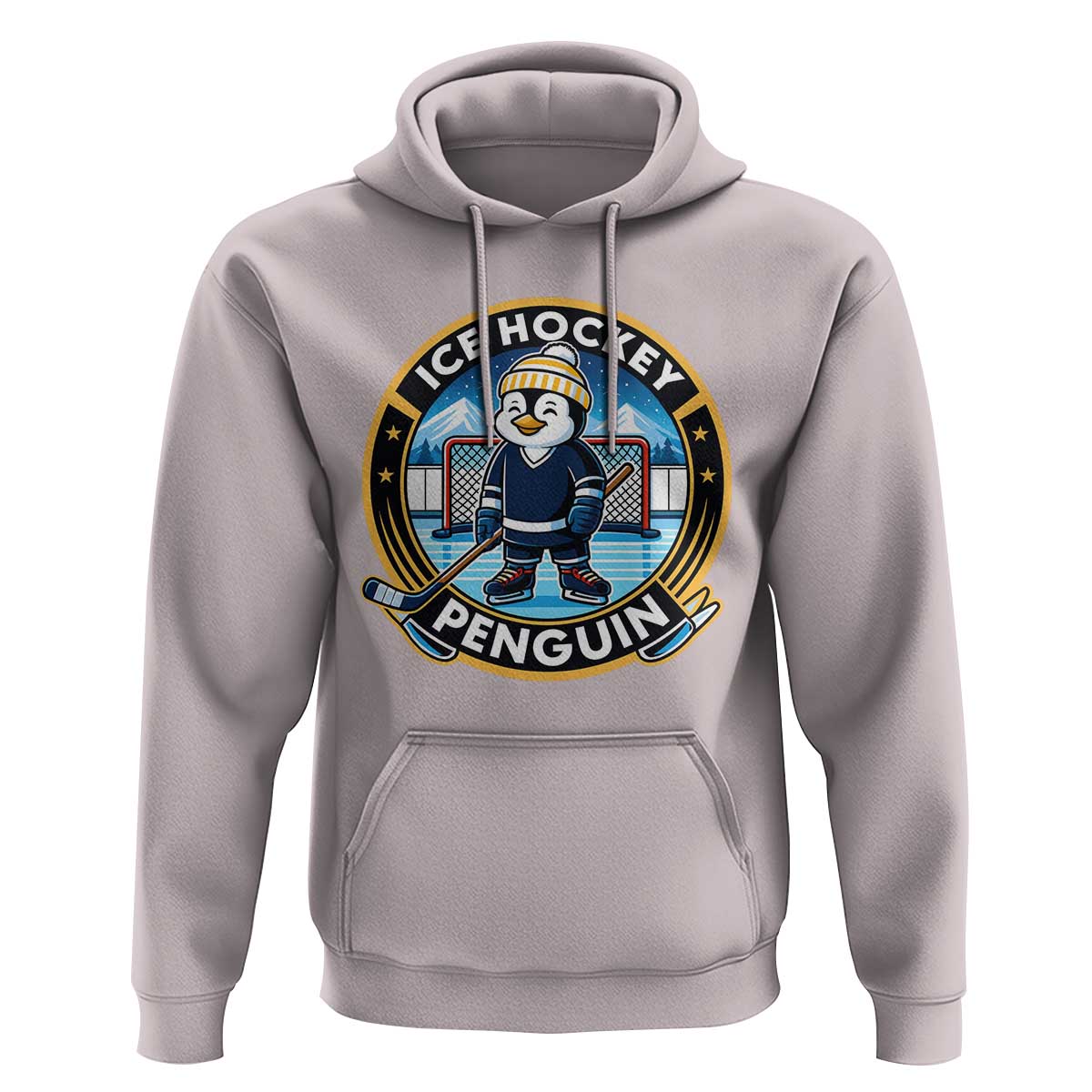 Funny Penguin Hockey Player Hoodie Sports Fan Gift - Wonder Print Shop