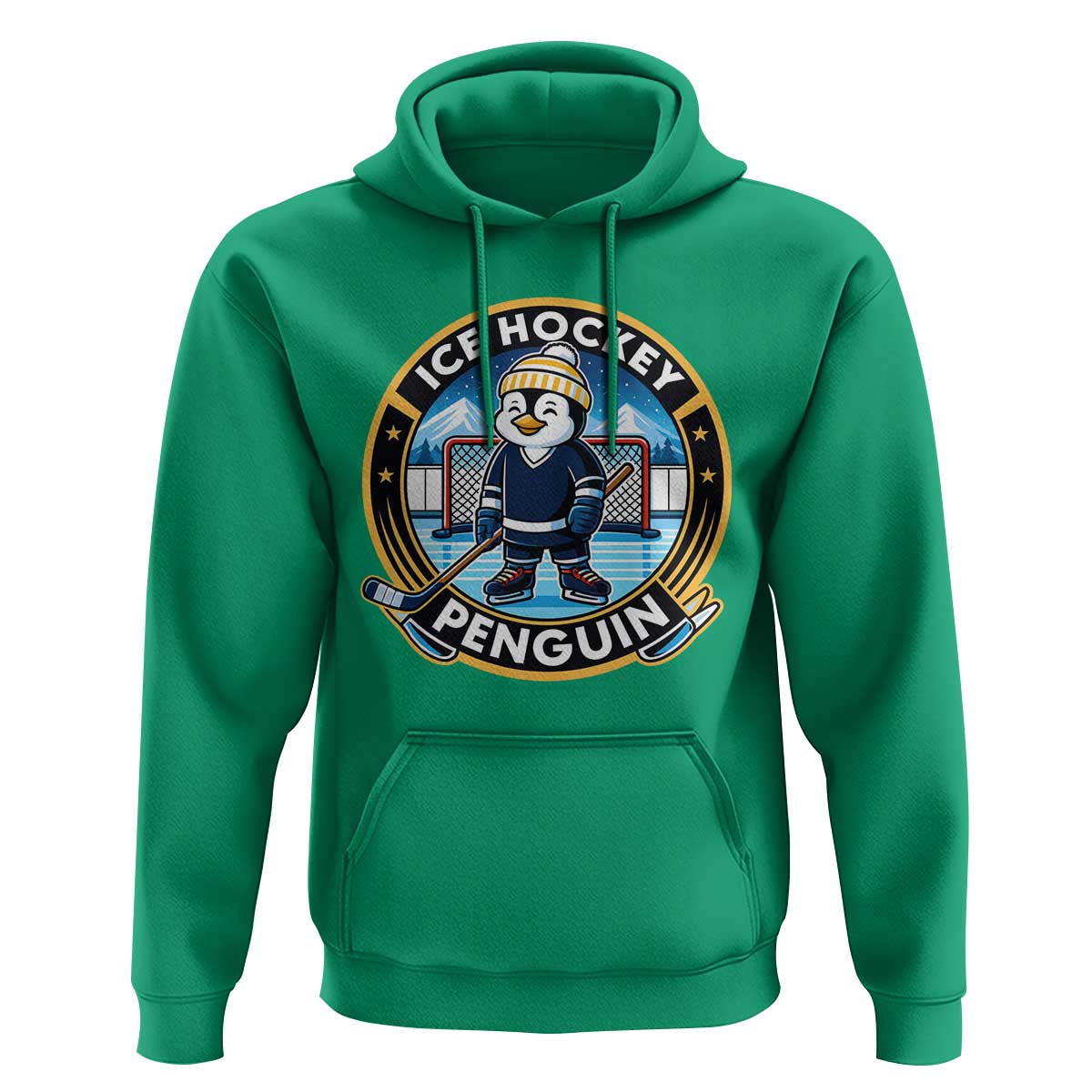 Funny Penguin Hockey Player Hoodie Sports Fan Gift - Wonder Print Shop