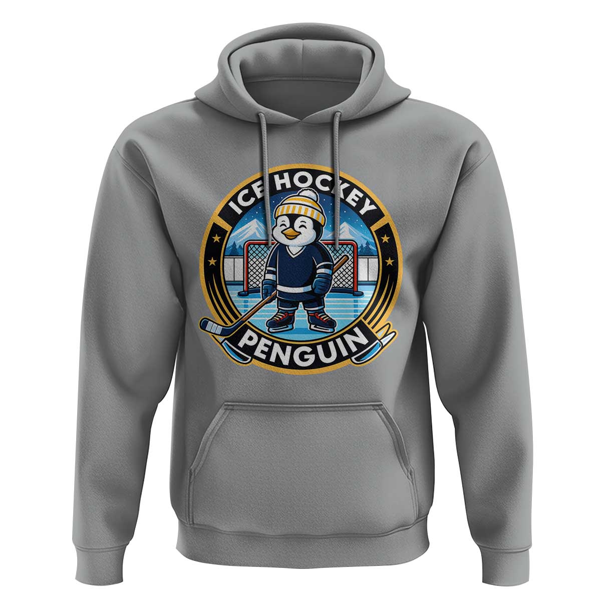 Funny Penguin Hockey Player Hoodie Sports Fan Gift - Wonder Print Shop