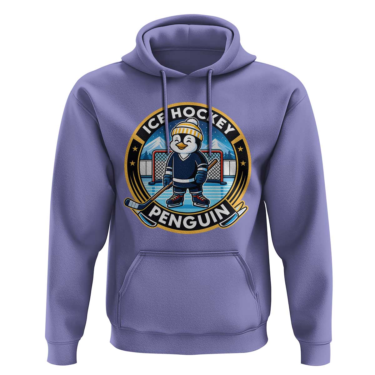 Funny Penguin Hockey Player Hoodie Sports Fan Gift - Wonder Print Shop