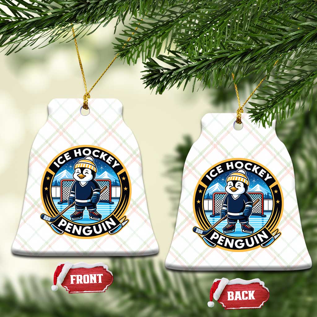 Funny Penguin Hockey Player Ceramic Ornament Sports Fan Gift - Wonder Print Shop