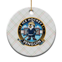 Funny Penguin Hockey Player Ceramic Ornament Sports Fan Gift - Wonder Print Shop