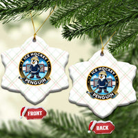 Funny Penguin Hockey Player Ceramic Ornament Sports Fan Gift - Wonder Print Shop