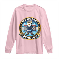 Funny Penguin Hockey Player Long Sleeve Shirt Sports Fan Gift - Wonder Print Shop