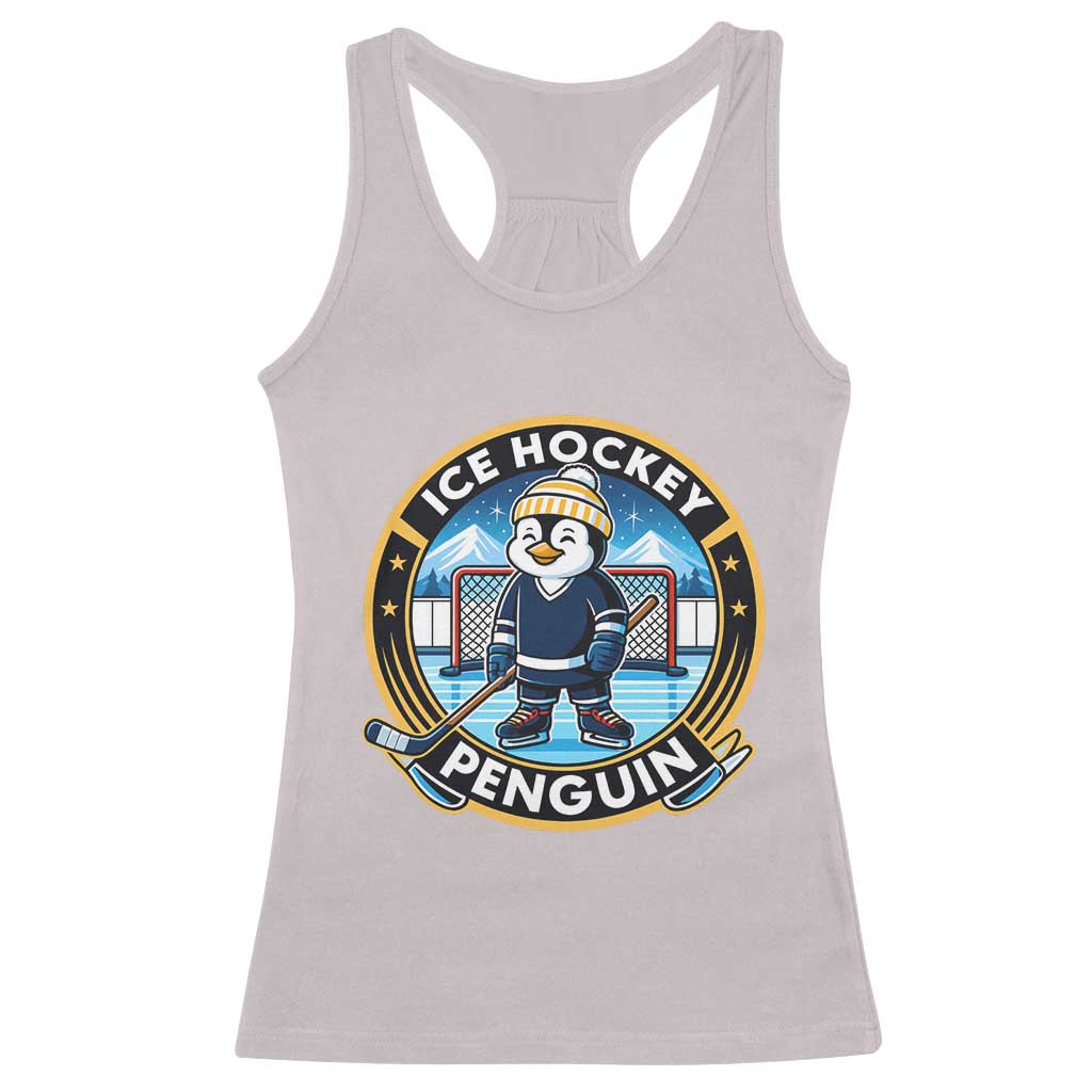 Funny Penguin Hockey Player Racerback Tank Top Sports Fan Gift - Wonder Print Shop