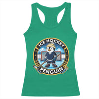Funny Penguin Hockey Player Racerback Tank Top Sports Fan Gift - Wonder Print Shop