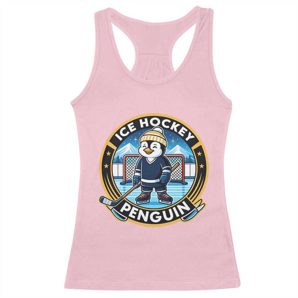 Funny Penguin Hockey Player Racerback Tank Top Sports Fan Gift - Wonder Print Shop