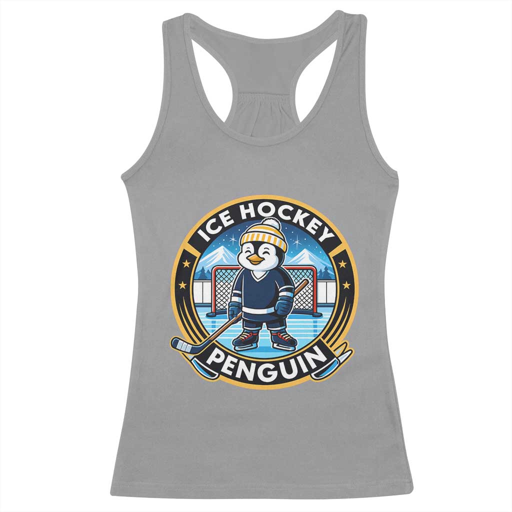 Funny Penguin Hockey Player Racerback Tank Top Sports Fan Gift - Wonder Print Shop