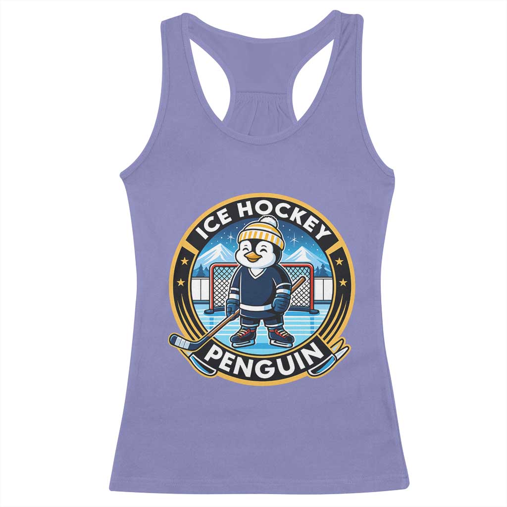 Funny Penguin Hockey Player Racerback Tank Top Sports Fan Gift - Wonder Print Shop