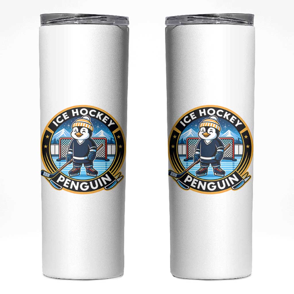 Funny Penguin Hockey Player Skinny Tumbler Sports Fan Gift - Wonder Print Shop