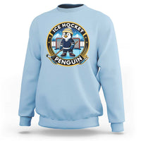 Funny Penguin Hockey Player Sweatshirt Sports Fan Gift - Wonder Print Shop