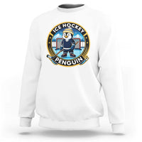 Funny Penguin Hockey Player Sweatshirt Sports Fan Gift - Wonder Print Shop