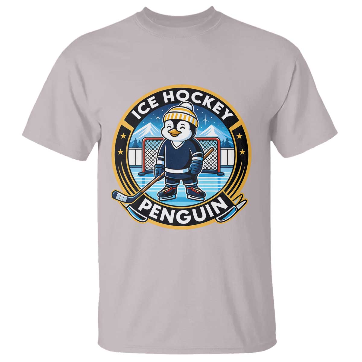 Funny Penguin Hockey Player T Shirt Sports Fan Gift - Wonder Print Shop
