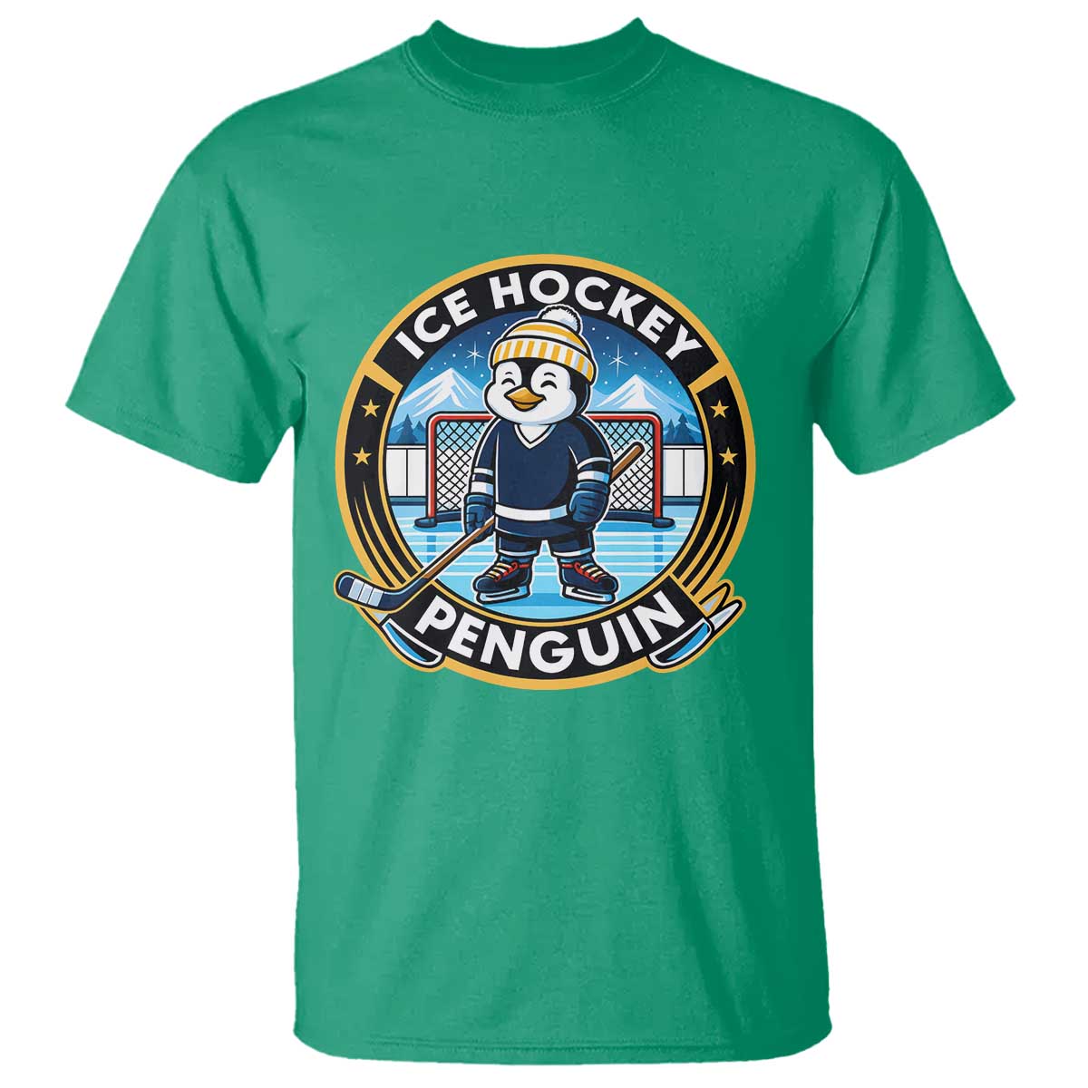 Funny Penguin Hockey Player T Shirt Sports Fan Gift - Wonder Print Shop