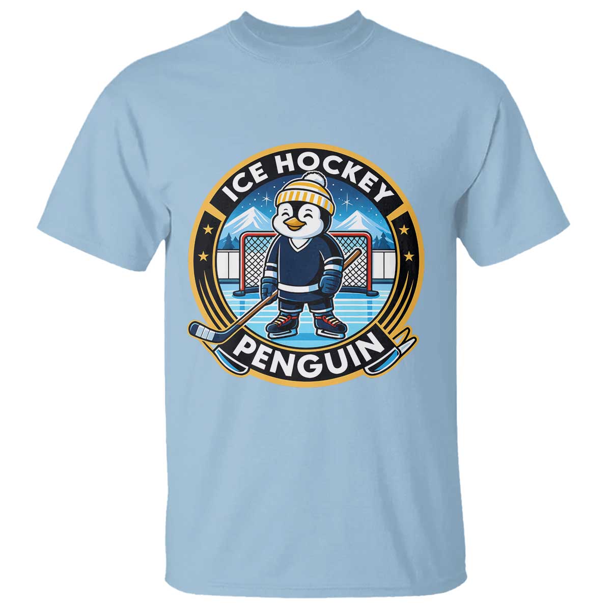 Funny Penguin Hockey Player T Shirt Sports Fan Gift - Wonder Print Shop