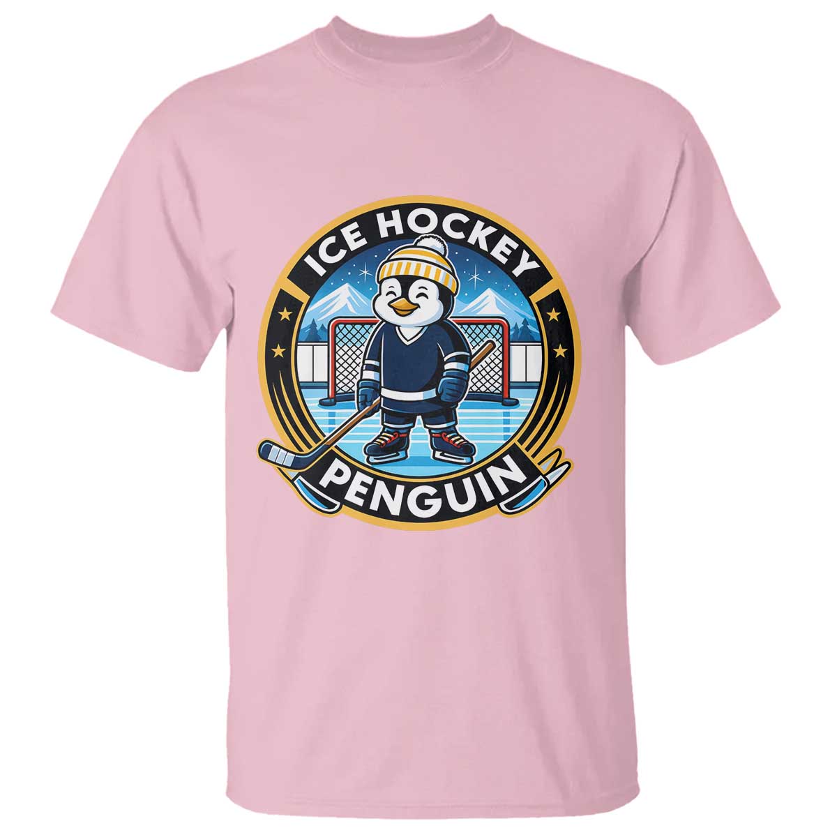 Funny Penguin Hockey Player T Shirt Sports Fan Gift - Wonder Print Shop