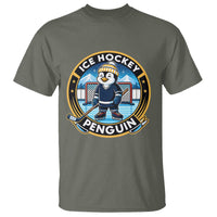 Funny Penguin Hockey Player T Shirt Sports Fan Gift - Wonder Print Shop