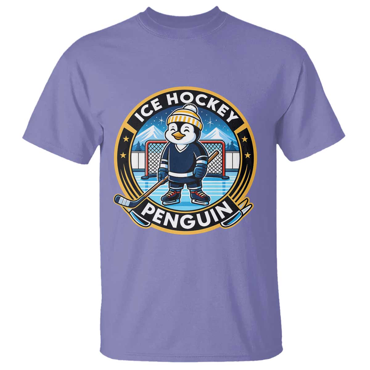 Funny Penguin Hockey Player T Shirt Sports Fan Gift - Wonder Print Shop