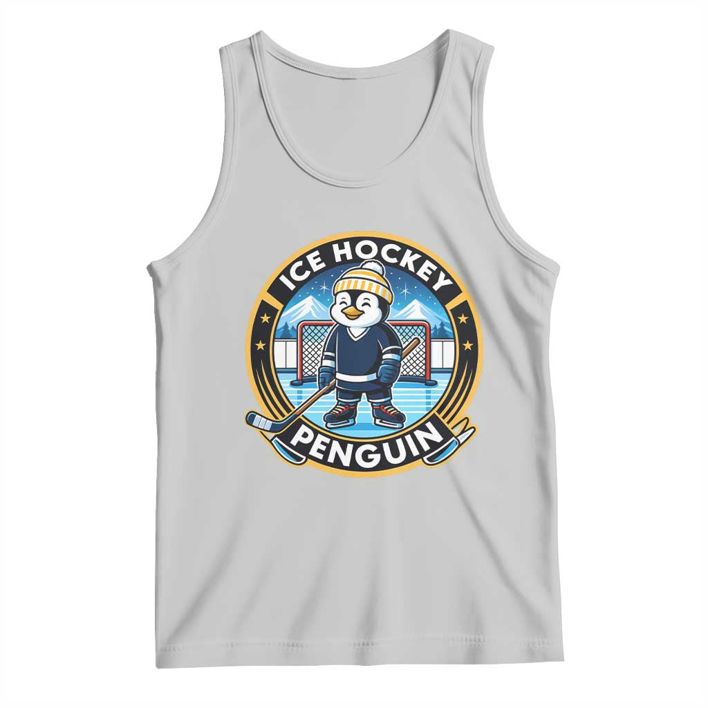 Funny Penguin Hockey Player Tank Top Sports Fan Gift - Wonder Print Shop