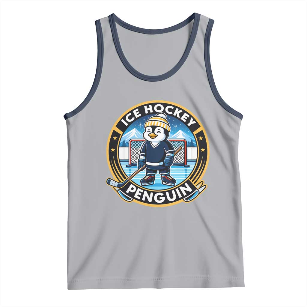 Funny Penguin Hockey Player Tank Top Sports Fan Gift - Wonder Print Shop