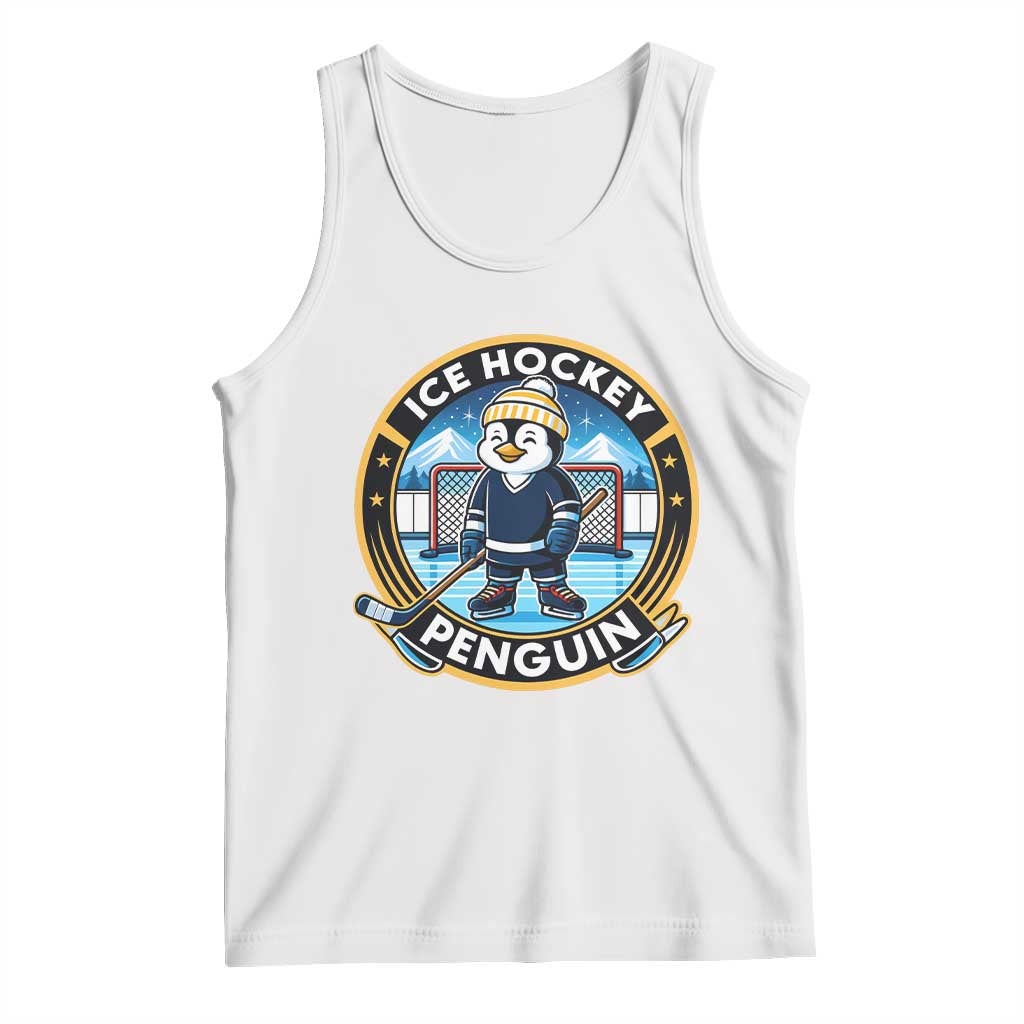 Funny Penguin Hockey Player Tank Top Sports Fan Gift - Wonder Print Shop