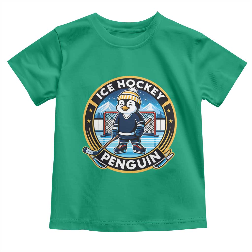 Funny Penguin Hockey Player Toddler T Shirt Sports Fan Gift - Wonder Print Shop