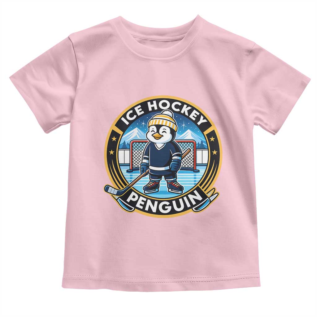 Funny Penguin Hockey Player Toddler T Shirt Sports Fan Gift - Wonder Print Shop