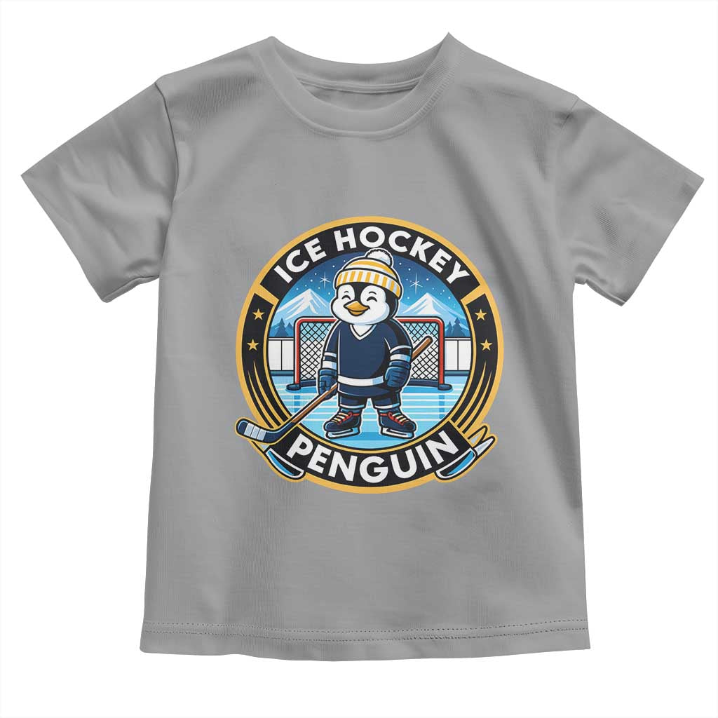Funny Penguin Hockey Player Toddler T Shirt Sports Fan Gift - Wonder Print Shop