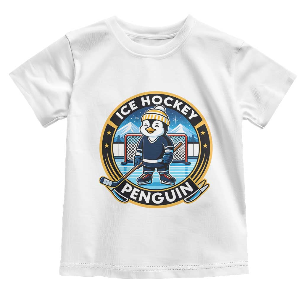 Funny Penguin Hockey Player Toddler T Shirt Sports Fan Gift - Wonder Print Shop