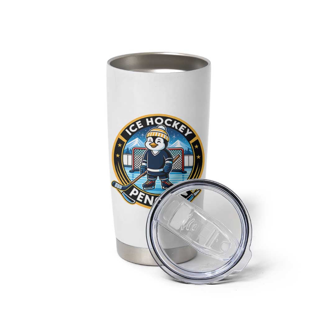 Funny Penguin Hockey Player Tumbler Cup Sports Fan Gift - Wonder Print Shop
