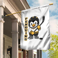Funny Penguin Playing Ice Hockey Garden Flag Gift For Kids - Wonder Print Shop